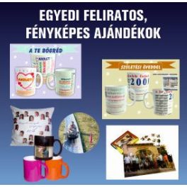 Egyedi feliratos, fényképes ajándékok