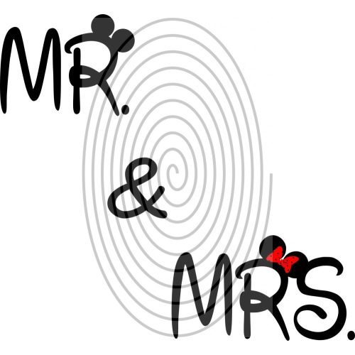 Mr & Mrs (2 színű - fekete, piros) - falmatrica