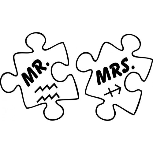 Mr vagy Mrs horoszkóppal - vasalható matrica