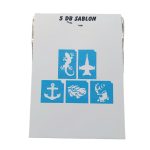 Fiús -  csillámtetoválás SABLON készlet - 4  variáció (A-B-C-D) x 5 darab sablon