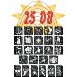   HALLOWEEN -  csillámtetoválás SABLON készlet - 25 darabos