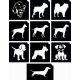 Kutyák -  csillámtetoválás SABLON készlet - 10 darabos